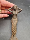 Vtg  Cast Iron Shelf Sitter Mermaid Figurine