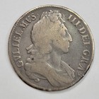 1696 Silver Crown William Iii W  Vintage Tag Genuine Circulated Nice  m710