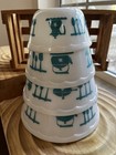 Vtg 4 Piece Hazel Atlas Mixing Bowl Set  Kitchen Aids Design    Scalloped Edges 