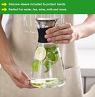 Glass Pitcher Stainless Steel Silicone Filter Lid 37oz 1100ml For Tea Juice