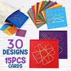 6 Pack Double-sided Geoboard Mathematical Manipulative Material Array Block Geo