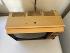 Vintage Zenith Portable Crt Tv Yellow Retro Television Prop Parts Or Repairs