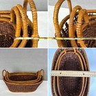 Wicker Oval Nesting Baskets Set Of 3 Weave Vintage Rustic Country Cottagecore