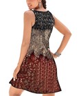 V-neck Floral Print A-line Elegant Women s Dress Vintage Sundress Size Large