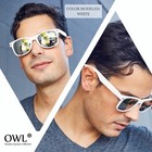 Retro Matte Frame Mirror Lens 80s Vintage Retro Sunglasses White