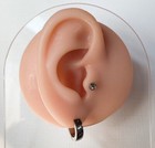 Pair Of 4mm Wide Stainless Steel Dome Hoop Huggies 20g Earrings