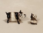 Hr Hagen Renaker 1952 Monrovia Mama   Baby Black White Pig Miniature Figurines