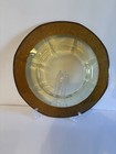 Art Nouveau Sterling Silver   Amber Glass Footed Cake Plate 10 3 4   