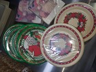 Lot Vintage Christmas Paper Plates Napkins