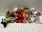 Vintage Ty Beanie Babies Bear Dog Butterfly Plush Lot 10 Small Stuffed Toys