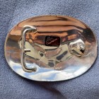 Crumrine Jewelers Western Belt Buckle Eagle Silverplate bronze Oval Buckle Vtg