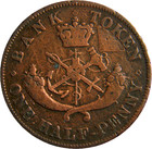 Bank Of Upper Canada 1852 1 2 Penny Token   05548 