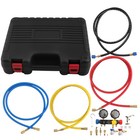 4-way Ac Refrigerant Gauge For R134a R22 R410a Hvac Manifold Tool Kit 5ft Hose