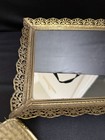 Vintage Gold Vanity Set Mirror Tray Brush Handheld Mirror Ornate 3 Piece Decor