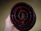 Vintage Large Brown Ceramic Insulator Telephone Telegraph - 5  Base With 3 Rings