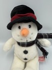 Vintage Russ Snowflake Snowman Plush 11  Stuffed Animal I Love Snow Plaid Scarf