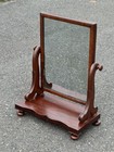 Antique Victorian Wood Dressing Table Swivel Vanity Mirror With Stand