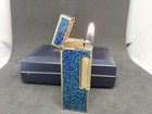 Vintage Dunhill Rolla Gas Lighter Lapis Lazuli With Box 