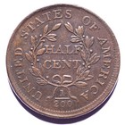 1804 Draped Bust Half Cent Plain 4 No Stem