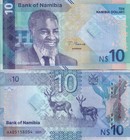 Namibia Set 5 Unc 10 20 50 100 200 Dollars 2025 P 20 21 22 23 24 New Design Nhb