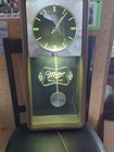 Vintage Clock  Miller Beer Lite High Life Faux Wood Grain Frame Pendulum 1985