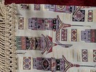 Vintage Asian Silk Embroidered Variety Houses Floral Accentsfringed Panel Doily 