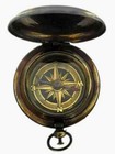 Compass Pocket Push Button Brass Nautical Antique Vintage Sundial Marina Gift