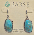 Barse 925 Sterling Silver Turquoise Large Oval Shaped Earrings  - Brand New