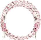 Fender X Hello Kitty Official 10  Ft Instrument guitar Cable  Woven White pink