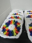 Lot Of 20 5    Variegated Colors And White Crochet Granny Squares Blocks