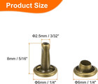 100 Sets Double Cap Leather Rivets  6x8mm Round Cap Tubular Metal Studs Leather 