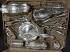 Antique Webster Sterling Silver Vanity Set   floral    Very Pretty 14 Pieces   