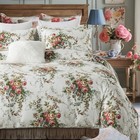  Shabby Vintage Rose Bedding 7 Pieces Duvet Cover Floral Bed Queen Off White