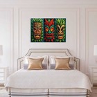 Tribal Tiki Mask Wall Art Poster Canvas Hawaiian Tropical Decor