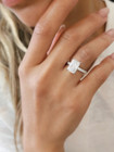 3 00ct Radiant Cut Lab-grown cvd Diamond Engagement Wedding Ring 14k White Gold