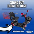 Foldable Folding Scooter Rear Basket   Rear View Mirror Pair Bundle - Red