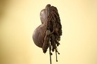 African Vintage Dan Mask C  te D ivoire Tribal Art Wood Braids Cowrie Decor-g5999