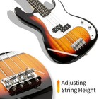Electric Bass Guitar Beginner Kit 4 String With Amp Cable Strap Carry Bag Black