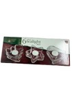 Holiday Time Clear Glass Tealight Candle Holders Set Christmas Tree Star Bell