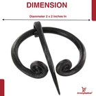 Hand Forged Handmade Iron Penannular Brooch With Rolled Ends Black Cosplay