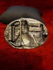 Vtg 1983 Bergamot Brass Works Unicorn      Roses Castle Belt Buckle