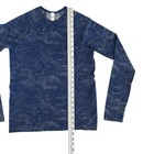 Athleta Girl Power Up Textured Top Long Sleeve Shirt Blue Xxl 16 Gym Running