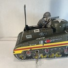 Vintage 1950s Marx Tin Litho Wind-up Spark Army Tank Toy Usa