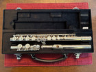 Yamaha Yfl-221 Student Flute - Silver Plated Used  W  Flute Stand   Cleaning Kit