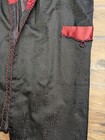 Vtg Black Red Silk  Smoking Jacket Robe Medium