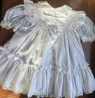 Vtg Bryan Toddler Dress T3 Ruffle Lace Pastel Plaid Pinafore Puff Sleeves Usa 3t