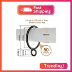 Gasrons 50 Pack Metal Curtain Rings With Eyelets  1 5 Inch Inner Diameter Draper