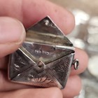 Engraved Sterling Silver   925  Envelope Mini Hinged Lidded Stamp Holder Pendant