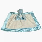 Baby Ganz Security Blanket Lovey Boy White Blue Satin Bear Heart Vtg 2000s