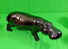 Decorative Antique Large Ebony Hippo 48 Cm Long Great Proportion Detail Original